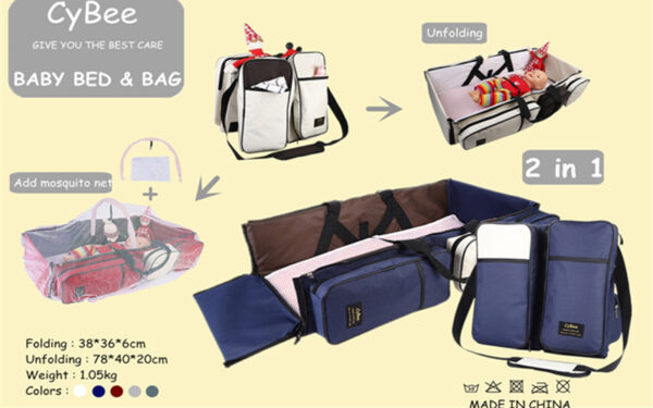 CyBee berceau maman sac pliant portable – Image 5