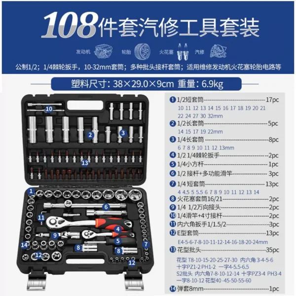 Boîte à outils de réparation 108 en 1 – Image 2